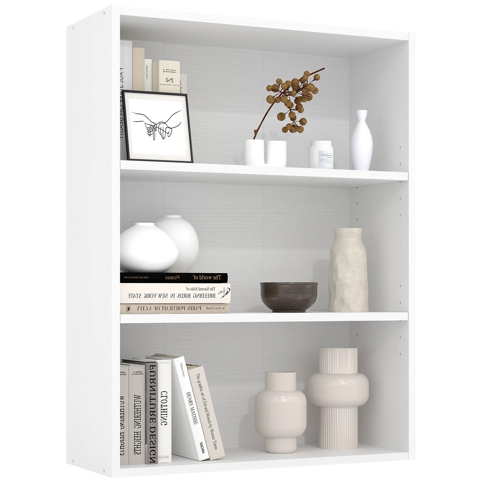 3-4 Tier Wooden Shelf Bookcase Tall Floor Standing