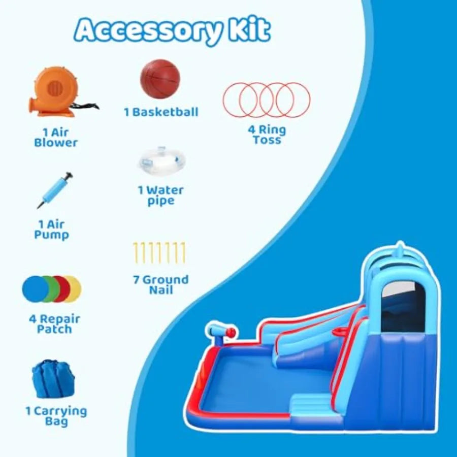 Backyard inflatable water slide for kids