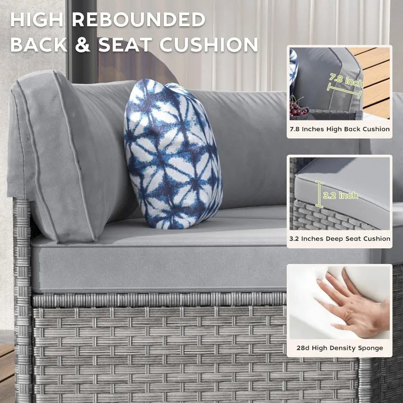 Outdoor Patio Furniture Set with Coffee Table