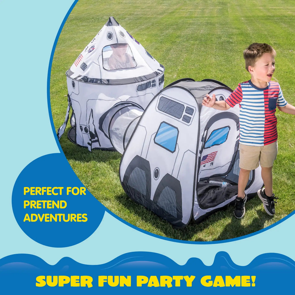 Rocket Ship Tents Set Pop up Play house with Tunnel