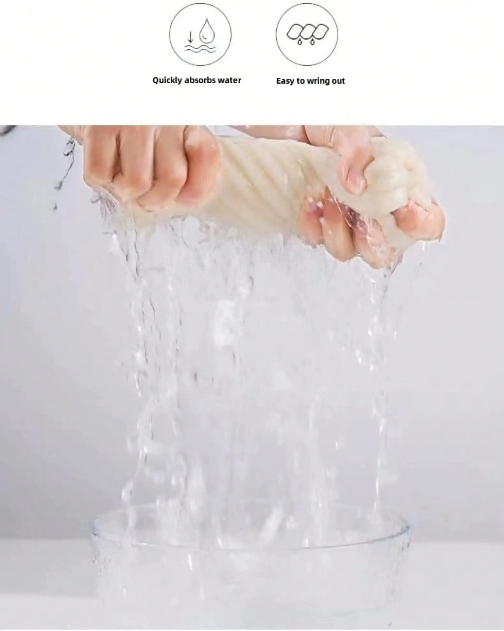 Microfiber Hand Towel Set Ultra-Absorbent Ribbed Towels
