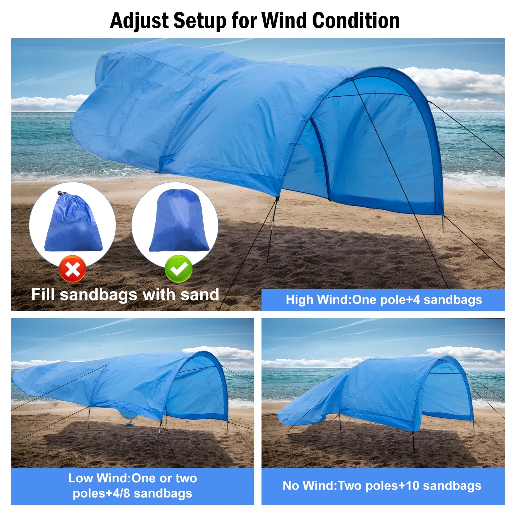 New Beach Shade with Quiet Canopy