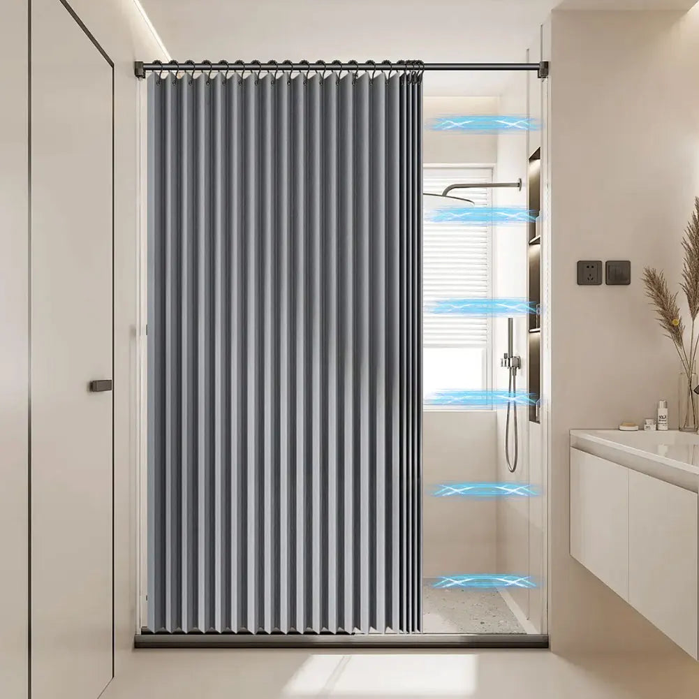 Foldable Magnetic Shower Waterproof Bathroom Curtain