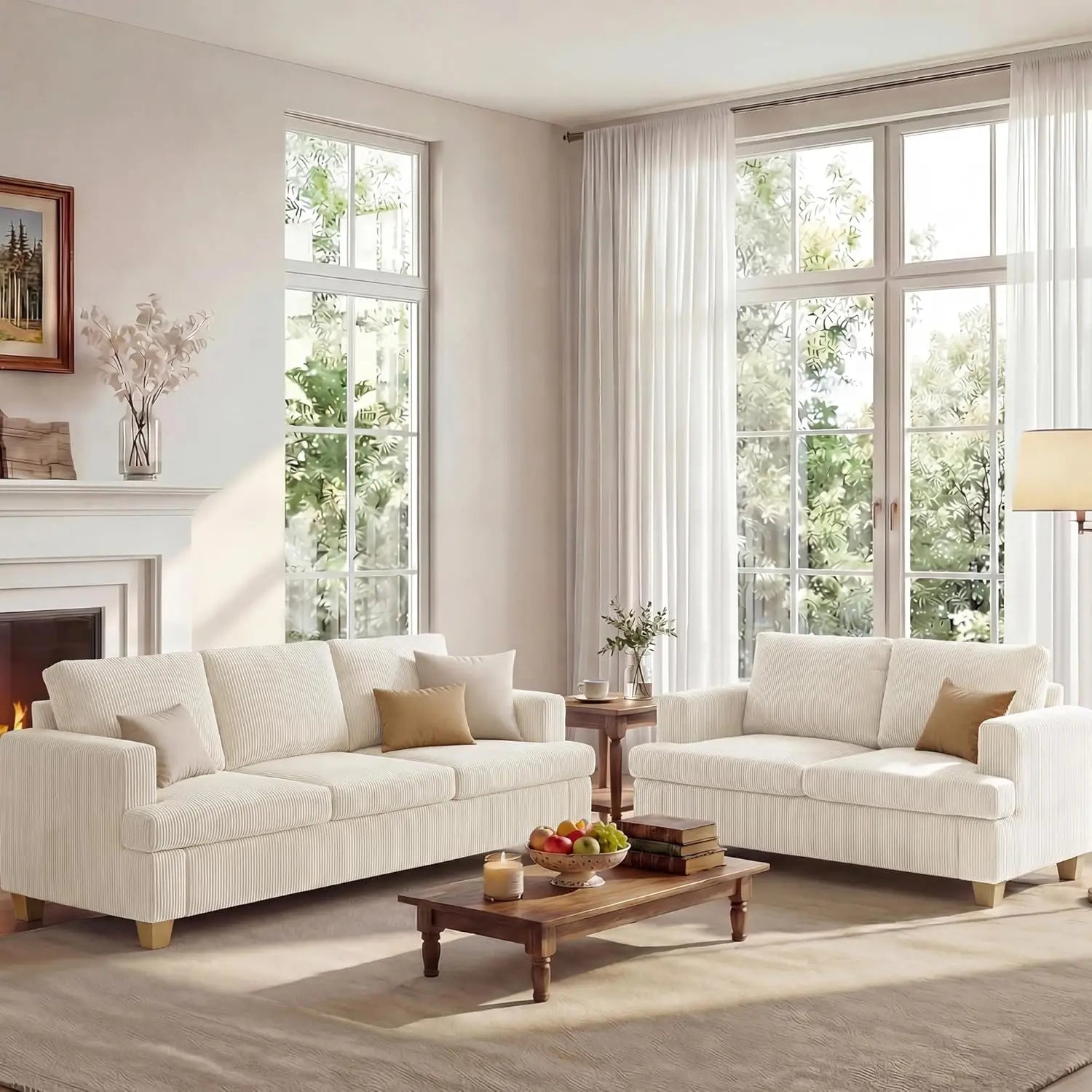 Modern Sleeper Loveseat & 3 Seater Sofa Set