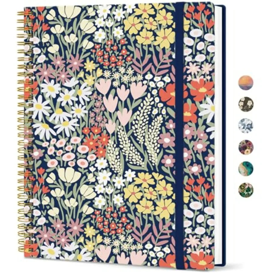 Large Spiral Lined Journal for Women, 8.5" x 11" Notebooks for Work Collge Ruled, A4 Aesthetic Cute Journaling Notebooks for Wr