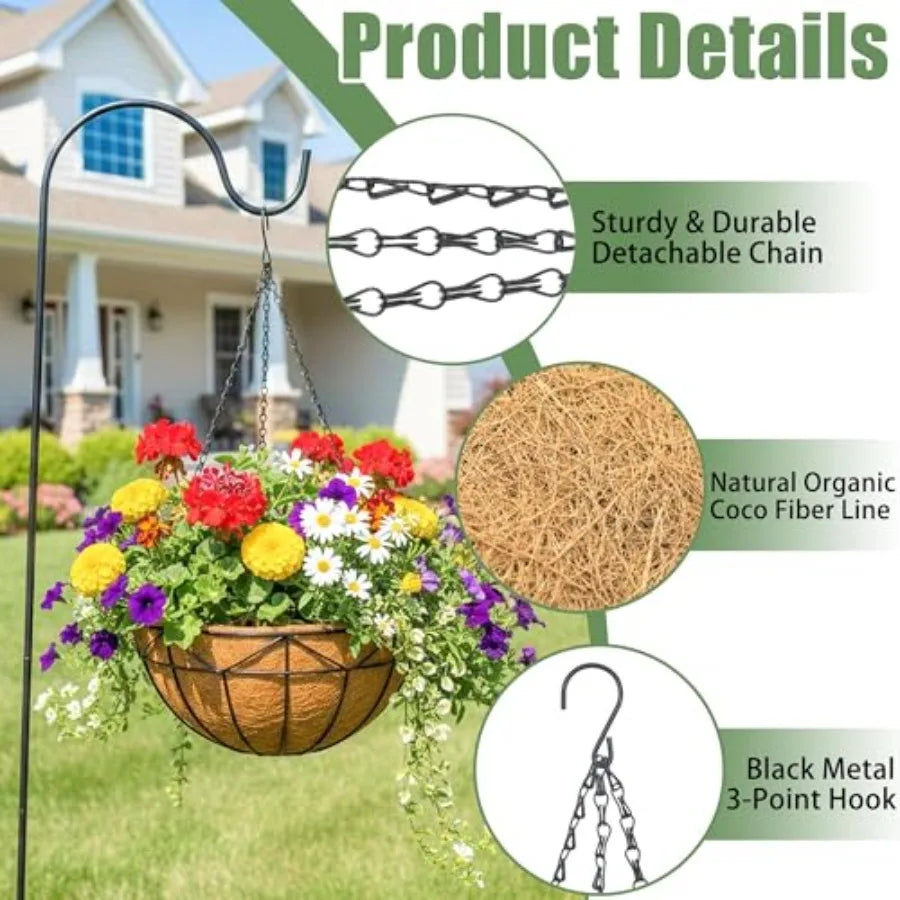 4 Pack Hanging Baskets for Plants Outdoor