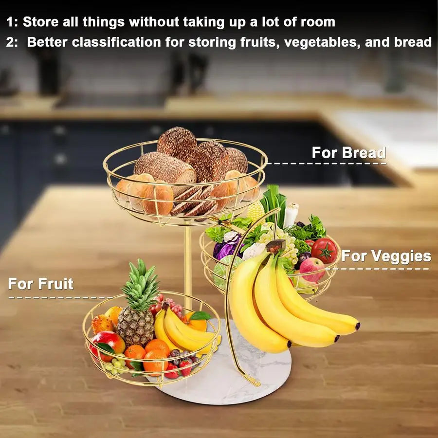 Fruit Basket Bowl with Banana Hanger