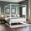 HOOMIC Canopy Bed Frame, 4-Poster, 3-Metal Crossbar,