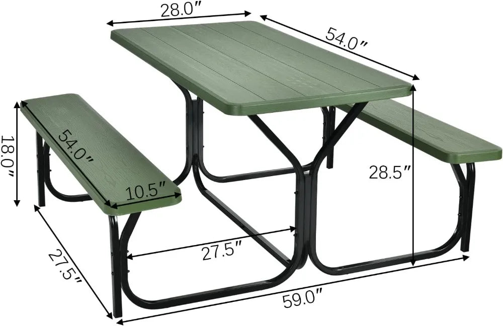 Portable Picnic Table Bench Set for 4