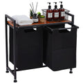 Laundry Hamper 2 Section with Removable Bag and Top Shelf