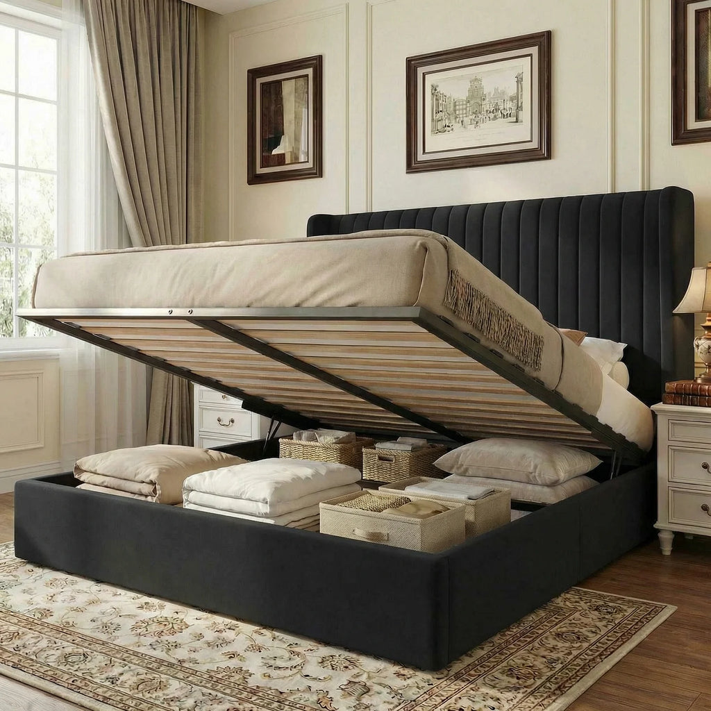 Full/Queen/King Lift Up Storage Bed Frame