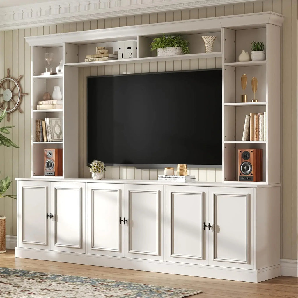 4-Piece Entertainment Center Wall Unit TV Stand Bookshelves